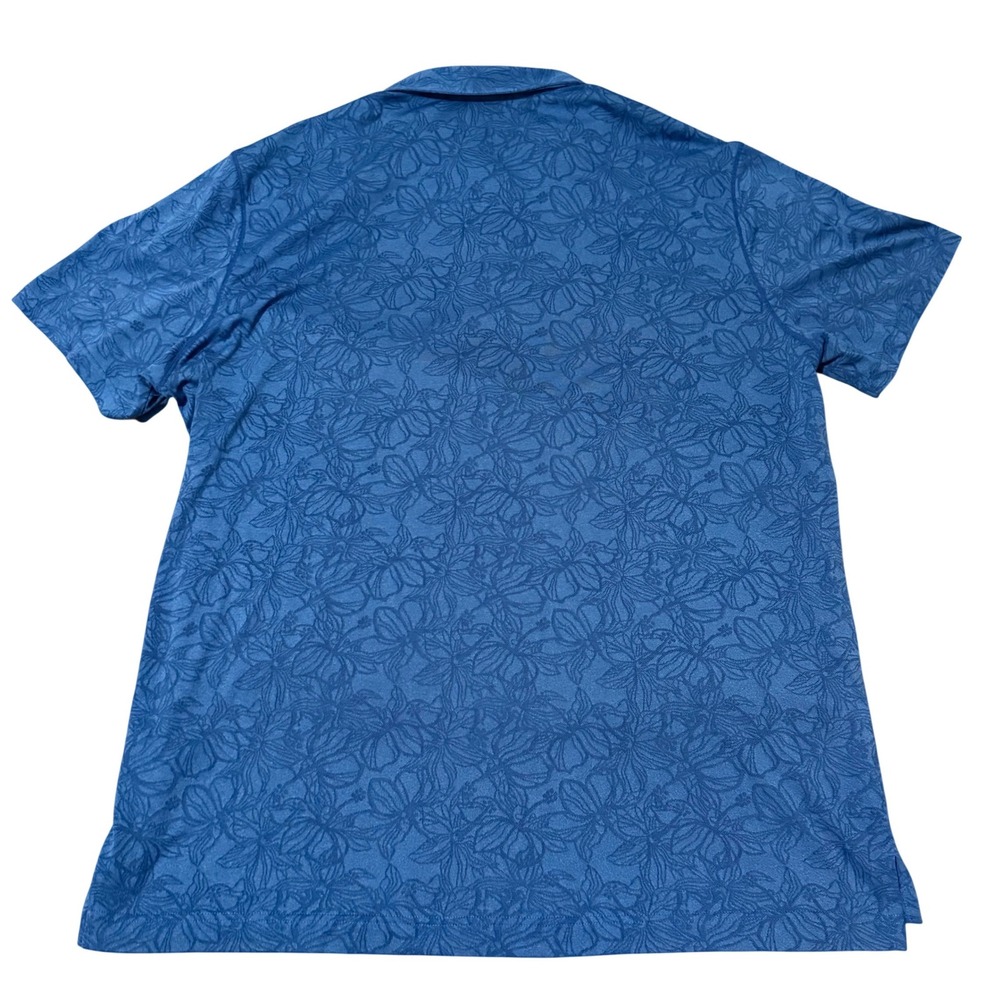 Robert Graham Mens 2XL Blue Floral Hibiscus Jacquard Polo Shirt Classic Fit - Picture 7 of 8